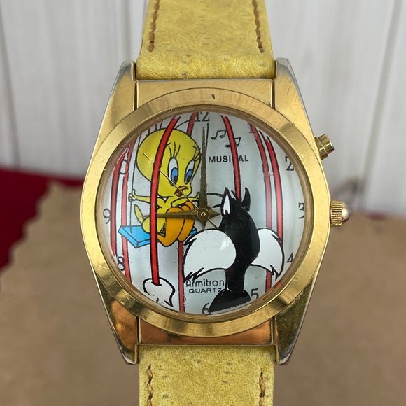 Vintage 1995 Tweety Bird And Sylvester Musical Watch. - Picture 1 of 7